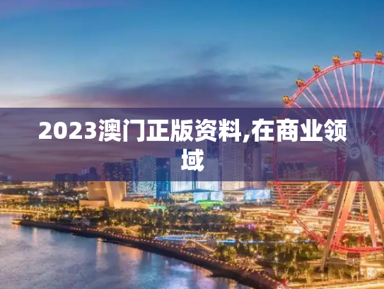 2023澳门正版资料,在商业领域
