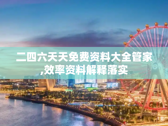 二四六天天免费资料大全管家,效率资料解释落实