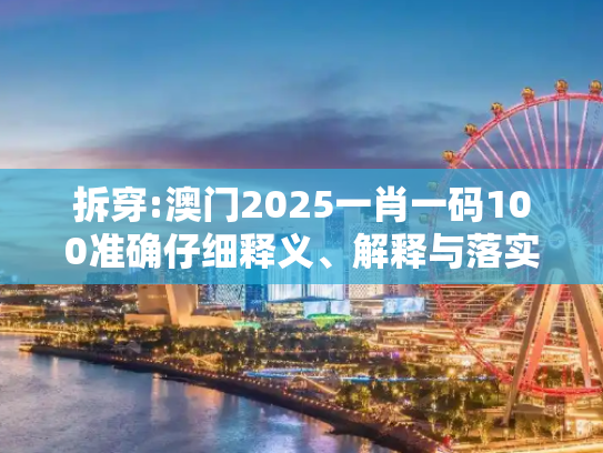 拆穿:澳门2025一肖一码100准确仔细释义、解释与落实
