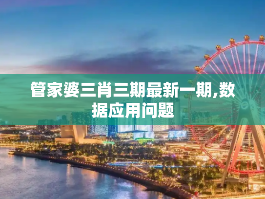 管家婆三肖三期最新一期,数据应用问题