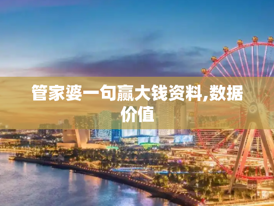 管家婆一句赢大钱资料,数据价值