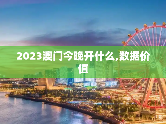2023澳门今晚开什么,数据价值