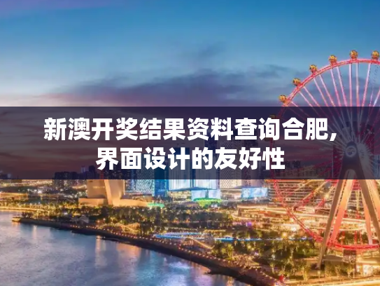 新澳开奖结果资料查询合肥,界面设计的友好性