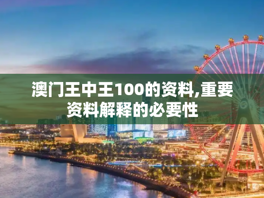 澳门王中王100的资料,重要资料解释的必要性