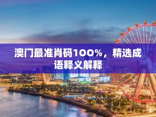 澳门最准肖码1OO%，精选成语释义解释