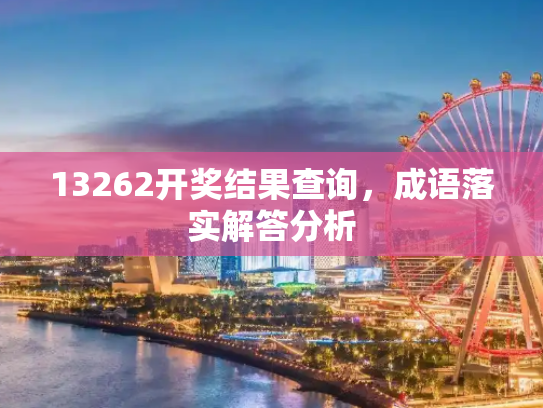 13262开奖结果查询，成语落实解答分析