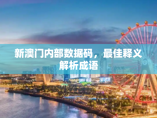 新澳门内部数据码，最佳释义解析成语